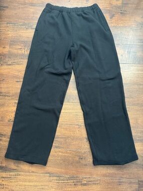 SKIMS Black Cotton Fleece Straight Leg Pants